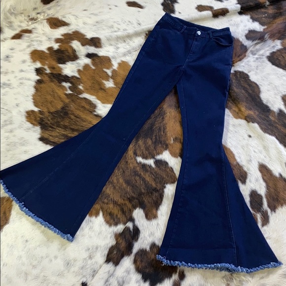 Dark wash Bell Bottom Denim Jeans - Picture 3 of 8